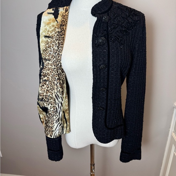 St. John Couture Black Embroidered Knit Jacket – Size 6 - Picture 2 of 9